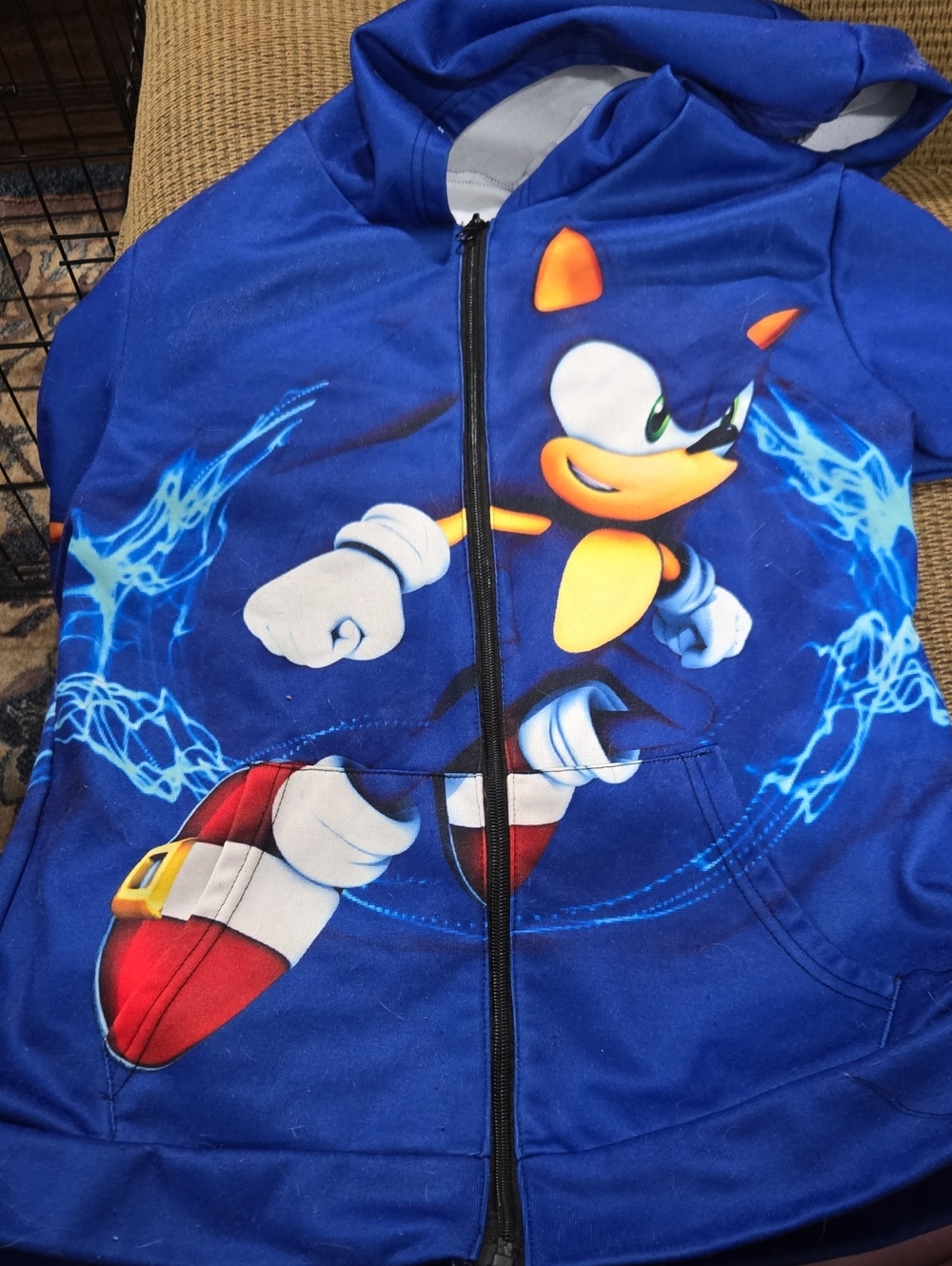 Kids Blue Sonic Character Zip-Up Hoodie